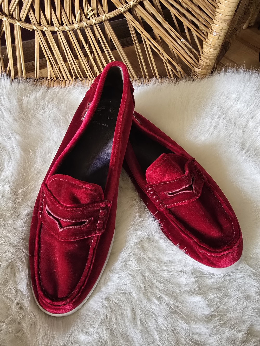 Cole Haan Women’s Red Velvet Penny Loafers